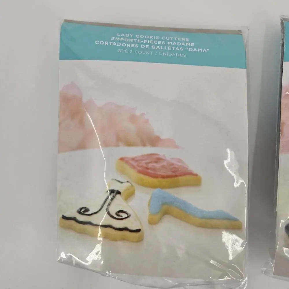 Lady and Gentleman cookie cutter sets NEW dress lips heel bow tie mustache